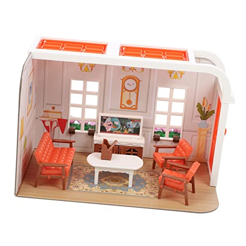Vaguelly 1 Satz Puppenhaus Toys mädchen Fantasieanregendes Boy Toys klein Spielzeughaus für Jungen Minihaus mit Möbeln Puppenhaus-Szenenmodell Plastik von Vaguelly