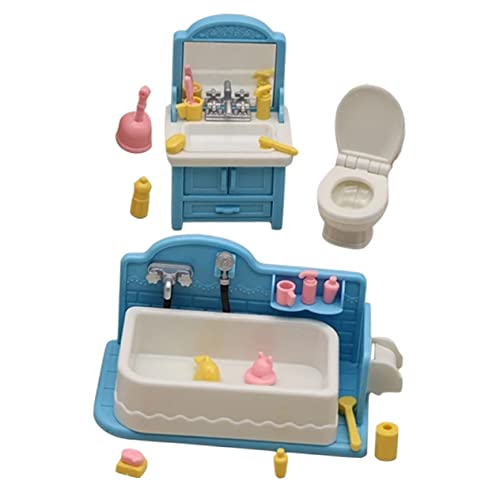 Vaguelly 1 Satz Puppenhaus Waschbecken Winzige Hausmöbel Toilettenspielzeug Spielzeuge Mini-zubehör Kindermöbel Puppenhaus Zubehör Mini Mini-Spielzeug Miniatur Mikroszene Requisiten Plastik von Vaguelly