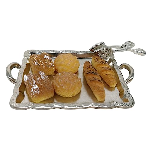 Vaguelly 1 Satz Puppenhausbrot Kinderspielzeug Puppenhaus Brot Mini-Essen Simulationsspielzeug Realistische Haushaltsverzierung Mini-DIY- Puppenhaus Legierung von Vaguelly