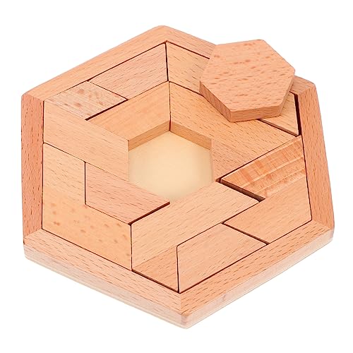 Vaguelly 1 Satz Puzzle-Bausteine Tangram entwicklung gehirn Training bastelzeug für Rätsel zum frühen Lernen Sechseck-Puzzle Umweltfreundliche Farbe auf Wasserbasis von Vaguelly