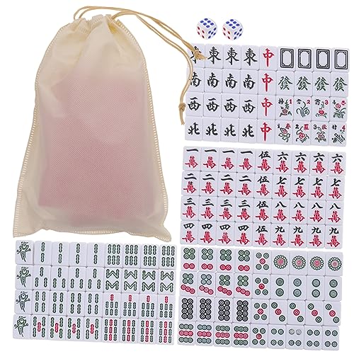 Vaguelly 1 Satz Reise Mini Mahjong Set Tragbares Chinesisches Mahjong Spiel mit Rosa Spielsteinen und Großem Aufbewahrungsbeutel für Partys und Unterwegs Vaguelly 1 Satz Reise Mini Mahjong Set Tragbares Chinesisches Mahjong Spiel mit Rosa Spielsteinen und Großem Aufbewahrungsbeutel für Partys und Unterwegs von Vaguelly