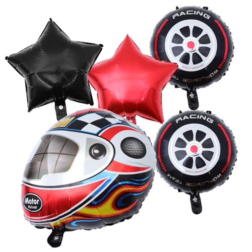 Vaguelly 1 Satz Rennhelm-Ballon ballons balloons luftballone luftbalons lauflernwagen Auto Party erste geburtstagsfeier versorgung alles zum geburtstag dekorationen Aluminiumfolie von Vaguelly