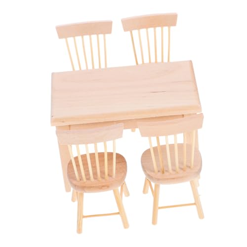 Vaguelly 1 Satz Retro-Mahagonimöbel Puppenhaus-Küche Mikro-Landschaftsstatue Mini- winzige Möbel Living Room Decoration wohnzimmerdeko Mini Kleiner Sitz kleine Holzmöbel Bambus rot von Vaguelly