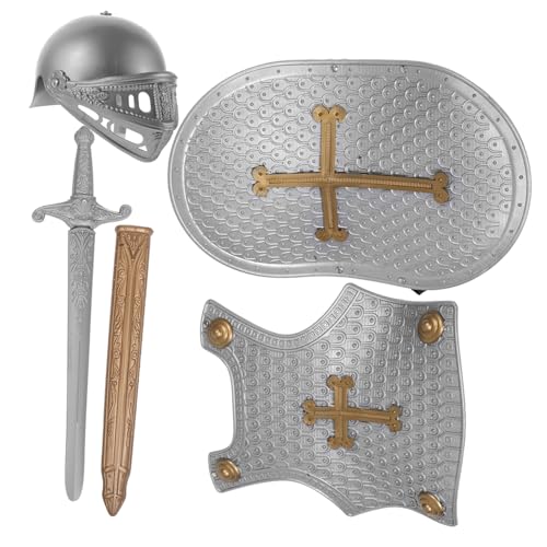 Vaguelly 1 Satz Retro Ritterrüstung für Verkleidung mit Schild Cosplay Rollenspiele Langlebiges Mittelalterliches Design Sicher Handfreundlich Vaguelly 1 Satz Retro Ritterrüstung für Verkleidung mit Schild Cosplay Rollenspiele Langlebiges Mittelalterliches Design Sicher Handfreundlich von Vaguelly