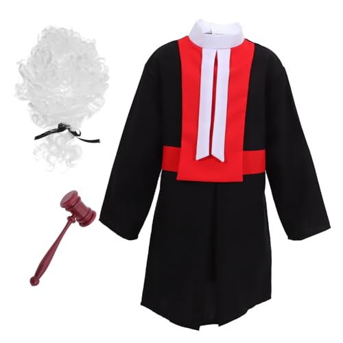 Vaguelly 1 Satz Richteruniform Für Perückenrichter Richterhammer Richterkostüm Für Kleinkinder Kinderperücke Kleinkind-Richter-Outfit Richter Kostüm Für Party Perücke Plastik von Vaguelly