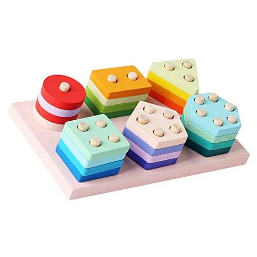 Vaguelly 1 Satz Säulenset passend zu Bausteinen Dame Spinner Sortierung Alphabet Puzzle kinderpuzzle Formpuzzle für Kleinkinder 1-3 Formblöcke für Kleinkinder 1-3 Holz von Vaguelly
