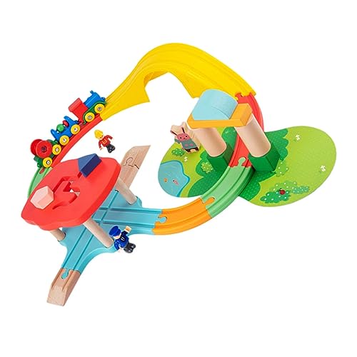 Vaguelly 1 Satz Schienen Kleiner Zug Szene-Spiel-Requisite Kreativer Zug Mini-gleis-Zug Plastik Colorful von Vaguelly