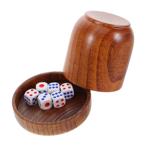Vaguelly 1 Satz Siebbecherwürfel aus Massivholz Spiel Requisiten Würfel Party-Würfelbecher Würfelschüttler KTV-Spielwürfel Spielzubehör hölzern Vaguelly 1 Satz Siebbecherwürfel aus Massivholz Spiel Requisiten Würfel Party-Würfelbecher Würfelschüttler KTV-Spielwürfel Spielzubehör hölzern von Vaguelly