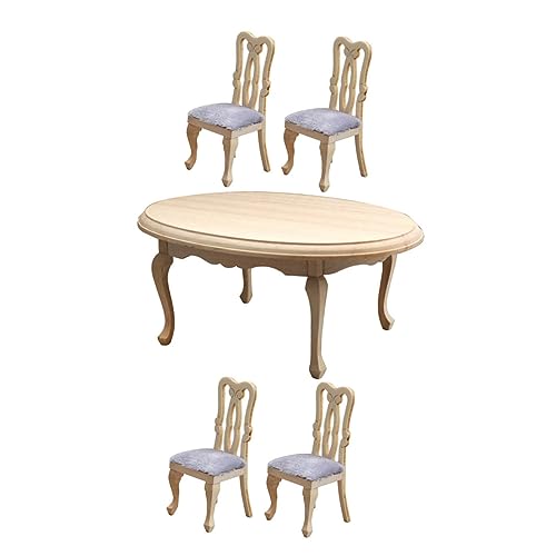 Vaguelly 1 Set Miniatur-hausmöbel Und Zubehör Im Maßstab 112 Simulierte Mini-möbel Kleiner Tisch Und Stühle Für Enthusiasten von Vaguelly