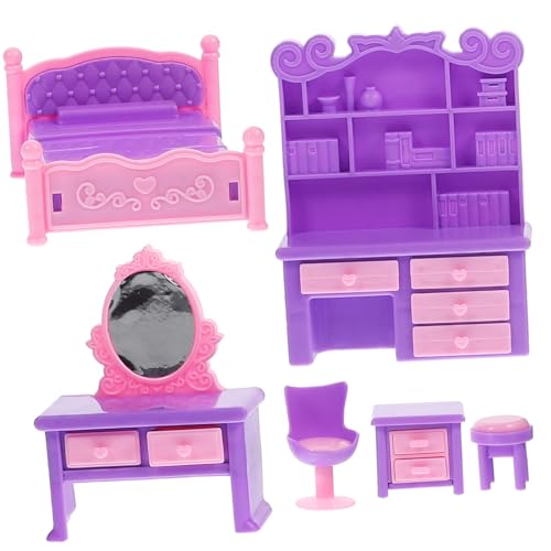 Vaguelly 1 Satz Spielhausmöbel Mini-raumsofa Miniaturmöbel Puppensofa- Mini-hausbedarf Kleines Sofadekor Mini-Sofa-Requisite Entzückendes Kleines Sofa Mini-Sofa-Figur Plastik Violett von Vaguelly