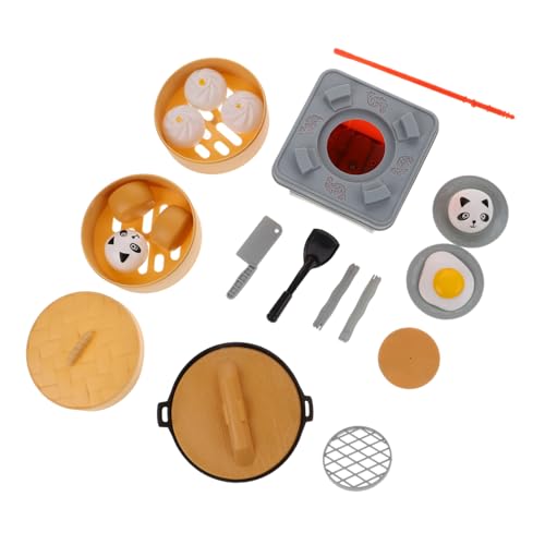 Vaguelly 1 Satz Spielküche für Teiliges Kochgeschirr mit Realistischen Utensilien und Dampfgarer für Kleinkinder Fördert die Küchenkenntnisse und Rollenspiel und Jungen von Vaguelly