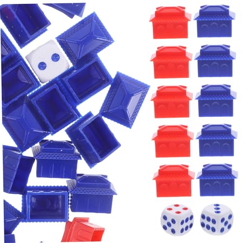 Vaguelly 1 Satz Spielschachzubehör Brettspielhaus des Reichen Mannes Brettspiel-ersatzhaus Grünes Kleines Und Rotes Hotel Brettspiel Hotel Und Sieg-Spiel-Requisiten Plastik von Vaguelly