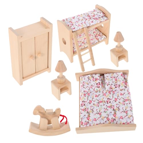 Vaguelly 1 Set Miniatur Möbel Puppenhaus Für Mädchen Pretend Play Miniatur Kit Realistische Schlafzimmer Lieferungen von Vaguelly