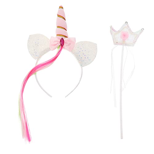 Vaguelly 1 Satz Stirnband Diademe Für Mädchen Feenkleid Feenkostüm Für Damen Frauen Marienkäfer Ballettröckchen Bausatz Zauberstäbe Zubehör Karikatur Puppe Bandeau Stoff Rosa von Vaguelly