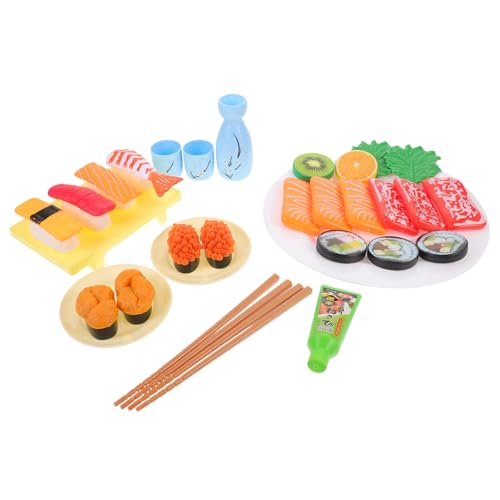 Vaguelly 1 Satz Sushi-Simulation Sushi Platte Sushi Teller Sushi-Accessoire zubehör für Sushi Sushi-Verzierung gefälschtes Küchenspielzeug gefälschtes Sushi-Modell Mini-Essen Plastik von Vaguelly