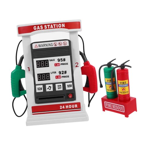 Vaguelly 1 Satz Tankstellenspielzeug Pädagogisches Simulation tankstelle Tankstellenmodell dekorative Sandtischmodelle DIY-Stationsmodell Plastik von Vaguelly