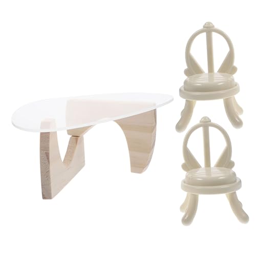 Vaguelly 1 Satz Tisch Stühle aus Hochwertigem Acryl Dekorative Miniaturmöbel für Puppenstuben und Kreative Gestaltung Vaguelly 1 Satz Tisch Stühle aus Hochwertigem Acryl Dekorative Miniaturmöbel für Puppenstuben und Kreative Gestaltung von Vaguelly