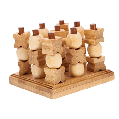 Vaguelly 1 Satz -Toe Schach Würfel Puzzletafel für kinderspielzeug Funny Toys spielsachen Party interaktives sensorisches hölzern von Vaguelly