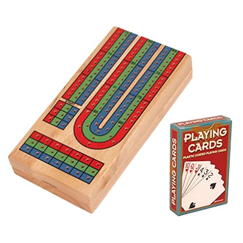 Vaguelly 1 Satz Traditionelles Cribbage-Board Krippenbrett für den Tisch Tisch-Cribbage-Board mitbringspiel Traditionelles Kartenspiel Schachbrett brettspiel versorgung Krippe mit Zubehör von Vaguelly