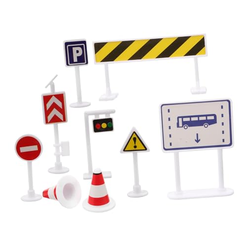 Vaguelly 1 Satz Transportspielzeug Verkehrszeichen Spielset Mit Straßenschildern Straße Straßenschild Ampellicht Verkehrsschilder Für Frühpädagogisches von Vaguelly