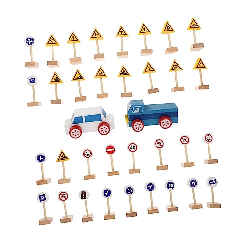 Vaguelly 1 Satz Verkehrszeichen Spielzeug Straßenlaterne Spielzeug Simulation Von Verkehrszeichen Sicherheits-straßenschilder Verkehrszeichen-Spielzeug Klebeband Draussen Kleinkind Holz von Vaguelly
