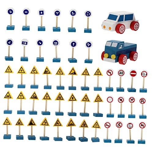 Vaguelly 1 Satz Verkehrszeichen Spielzeug leichtes Spielzeug Lernspielzeug für Kleinkinder verkehrszeichen Kinder verkehrsschilder Kinder Outdoor-Spielset Minispielzeug für Kinder hölzern von Vaguelly