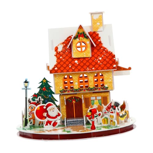 Vaguelly 1 Satz Weihnachtshaus Puzzle DIY für Weihnachtliches Design Sicheres Material Kreatives Basteln für Weihnachten und Besondere Anlässe von Vaguelly