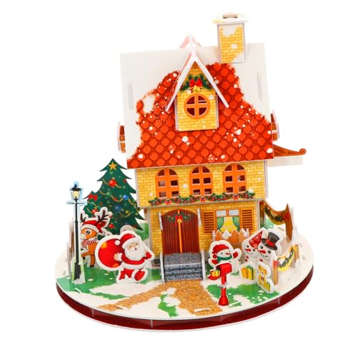 Vaguelly 1 Satz Weihnachtskabine Puzzle Handgemachtes Bastelspielzeug für Interaktives DIY Modell Kreativität und Koordination ohne Batterien für Weihnachtsfeiern von Vaguelly