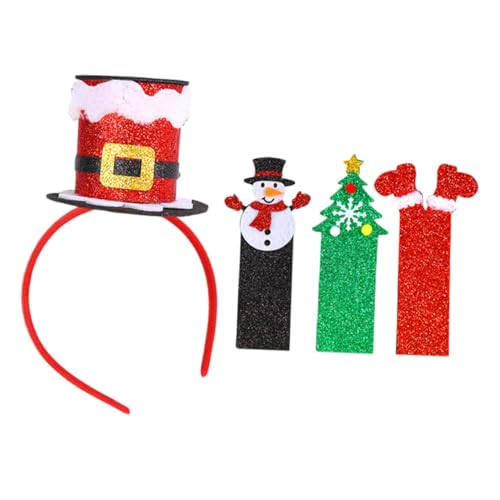 Vaguelly 1 Satz Weihnachtsmütze Stirnband Top-Hat-Stirnband Kopfbedeckung weihnachtskopfschmuck weihnachtlicher kopfschmuck weihnachtsdeko Weihnachtshaar-Accessoire Stirnband mit Pailletten von Vaguelly