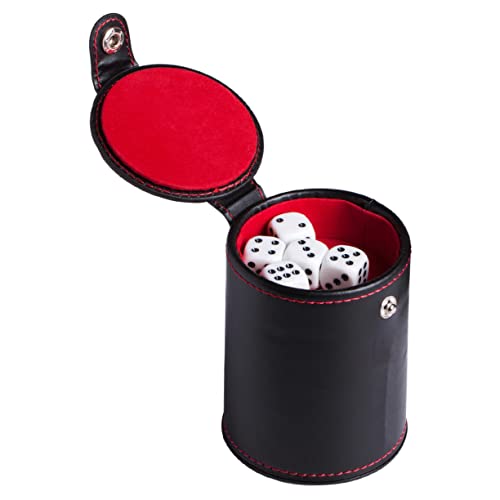 Vaguelly 1 Set Würfelbecher Mit Würfelhalter Aus Pu-Leder Für Pubs Vielseitiger Würfel-aufbewahrungsbehälter Kompaktes Design von Vaguelly