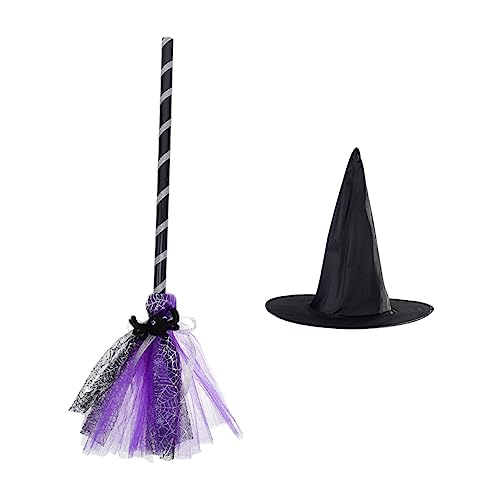 Vaguelly 1 Satz Zauberhut Besen Mit Kapuze Säubern Und Besen Zaubererkappen Beheizte Augenmaske Halloween-Cosplay-Requisiten Für -Maske Stoff Violett Vaguelly 1 Satz Zauberhut Besen Mit Kapuze Säubern Und Besen Zaubererkappen Beheizte Augenmaske Halloween-Cosplay-Requisiten Für -Maske Stoff Violett von Vaguelly