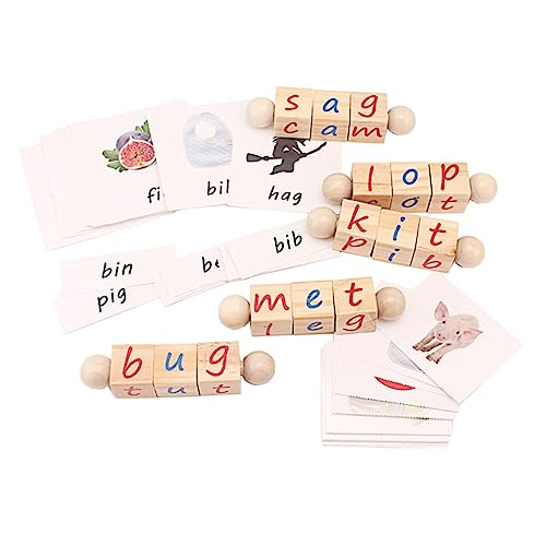 Vaguelly Buchstaben-buchstabierspielzeug Pädagogisches Holzpuzzle-Spielzeug Für Jungen Und Mädchen Jungen Und Mädchen Lernspielzeug Alphabet-blöcke Für Jungen Mädchen Kleinkinder von Vaguelly