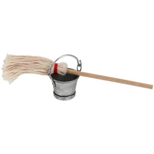 Vaguelly 1 Satz Zubehör für Puppenhäuser Dollhouse Accessoires Mini Gebäude Dekorationen Sachen Miniaturen wohnaccessoires Miniatures holzmöbel wischmop Mini- - Miniatur-Eimer Eisen von Vaguelly