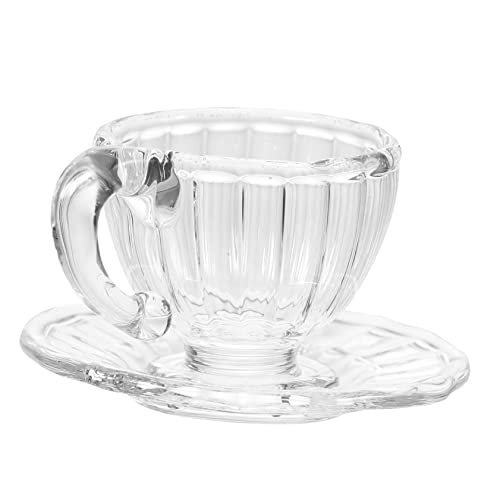 Vaguelly 1 Satz dekorative Mini-Teetassen Mini-Hausspielzeug für Mini-Küchenzubehör Mikro-Puppenhausdekoration Puppenhaus -Accessoire Kinderspielzeug Glas Transparent von Vaguelly
