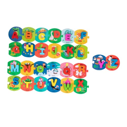 Vaguelly 1 Satz englisches Alphabet Buchstabenerkennungsspielzeug Holzspielzeug für Kinder Kinderspielzeug Kinder Puzzle Kind erkennt Spielzeug Entzückendes englisches Kartenspielzeug von Vaguelly