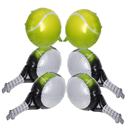 Vaguelly Einzigartige Tennis-party-luftballons Dekorative Aluminiumfolie Schläger-luftballons 6er-pack Geburtstagsdeko von Vaguelly