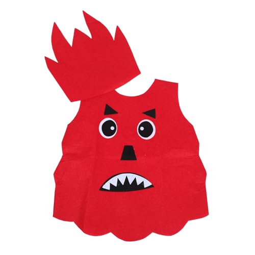 Vaguelly 1 Set Boys Kostüme Rollenspiele Kostüm Und Hut Für Kinder Komfortable Stoff Flammen Monster Kleid Für Bühnenperformance Party Dress Up Und Halloween Photoshooting Requisiten von Vaguelly
