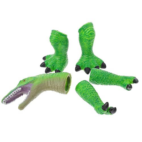 1 Satz Dinosaurier-Fingerpuppe Figurenspielzeug Mini-Tierfiguren Puppen Handschuhe realistische Krallen Dinosaurier Handpuppe schmecken Marionette Spiel Requisiten Pfote Vinyl von Vaguelly