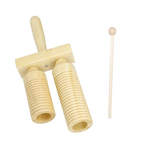 Vaguelly 1 Set Doppel Boom Musik Musikinstrumente Freizeit Einfaches Schlaginstrument Pädagogisches Musikinstrument Musikspielzeug Holz von Vaguelly