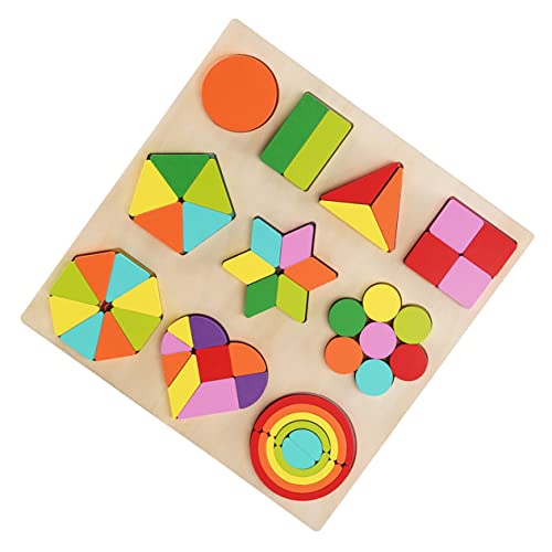 Vaguelly 1 Set Früherziehung Puzzle Babyspielzeug Formpuzzle Für Babys Geometrisches Paarungsspielzeug Geometrisches Matching Lernspielzeug Kognitives Geometrie Aus Holz von Vaguelly