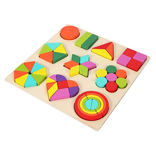 Vaguelly 1 Set Früherziehung Puzzle Babyspielzeug Interaktives Formpuzzle Für Babys Frühes Lernen Formpuzzle Frühpädagogisches Puzzlespielzeug Kinderlernspielzeug Aus Holz von Vaguelly