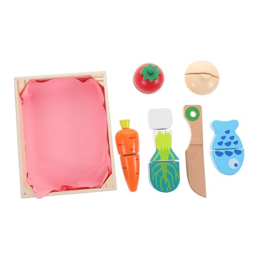 Vaguelly Pädagogisches Schneidespielzeug Aus Holz Für Jungen Und Mädchen Spielküche Lebensmittelset Obst Und Gemüse Sensorisches Spielset Für Jungen Und Mädchen Lernspielzeug von Vaguelly