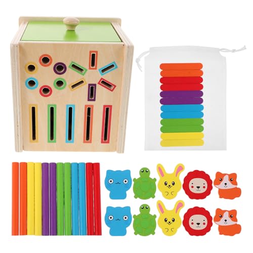 Vaguelly 1 Set Holzspielzeug zum Zuordnen von Farben: Montessori-Spielzeug zum Sortieren von Formen aus Holz für Kleinkinder ab 3 Jahren – Farberkennung und geometrisches Zuordnungspuzzle von Vaguelly