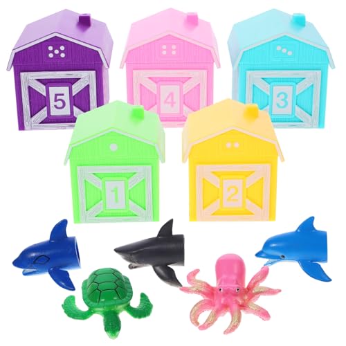 Vaguelly 1 Set Klassifizierung Zählspielzeug Meerestierspielzeug Puppe Die Marionetten Für Kleinkinder Kinderspielzeug Eltern Kind Tierform Zählspielzeug Fingerspielzeug Kunststoff von Vaguelly