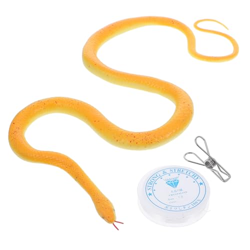 Vaguelly 1 Set Kniffliges Plüsch Schlange Streich Falsche Ratte Ringe Schabernack Fahrkarte Gefälschter KOT Trick Spiele Clip Scherzen Lustig Zappeln Yellow Plastik von Vaguelly