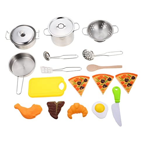 Vaguelly Edelstahl-kochgeschirr-Set Für Kinder Jungen Und Mädchen Kochspielzeug-Set Rollenspiel-küchenspielzeug Realistisches Design von Vaguelly