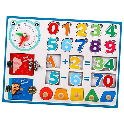 Vaguelly Spielzeug Kleinkind Holz Mathematik Lernspielzeug Beschäftigt Bord Zahlen Und Formen Für Kinder von Vaguelly