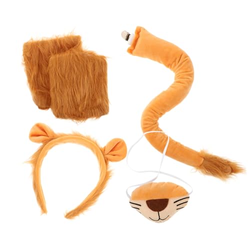 Vaguelly 1 Set Löwen Party Anziehhut Cosplay Löwenschwanz Und Damen Accessoires Hundekostüm Löwenkostüme Für Erwachsene Löwenkostüm Stirnband Schwanzkostüm von Vaguelly