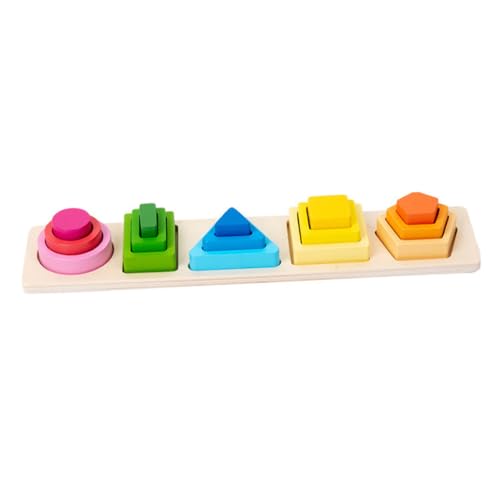 Vaguelly Kognitives Geometrisches Spielzeug Holzformblöcke-Set Frühes Lernspielzeug Jungen Und Mädchen Holzspielzeug Formerkennungsspielzeug von Vaguelly