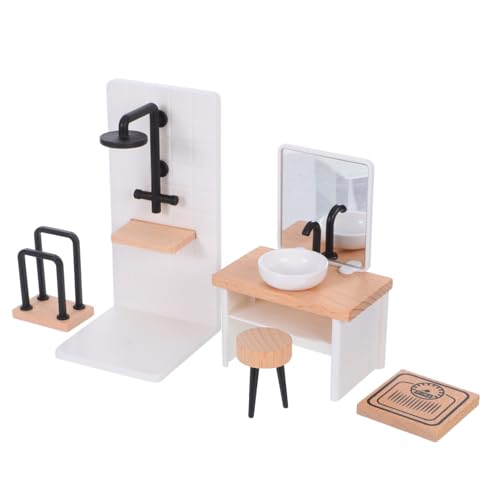 Vaguelly 1 Set Puppenbadezimmer: Miniatur-waschbeckenhocker Im Maßstab 1:12, Handtuchhalter, Duschraummodell Im Minimaßstab Für DIY-puppenhausmöbeldekoration Vaguelly 1 Set Puppenbadezimmer: Miniatur-waschbeckenhocker Im Maßstab 1:12, Handtuchhalter, Duschraummodell Im Minimaßstab Für DIY-puppenhausmöbeldekoration von Vaguelly